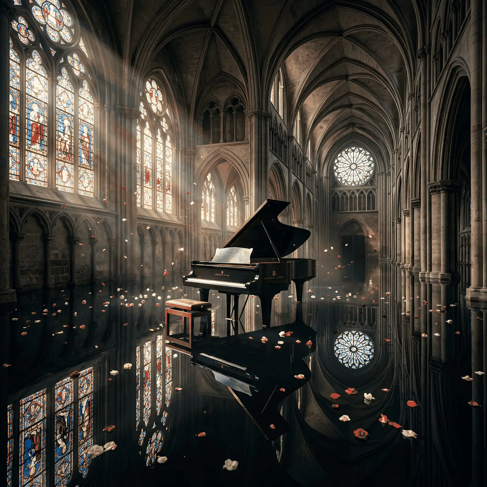 AI-generated cathedral scene